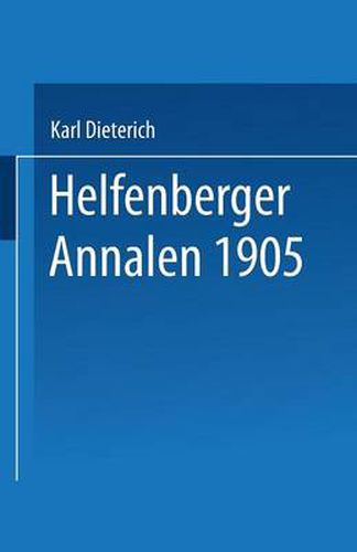 Cover image for Helfenberger Annalen 1905: Band XVIII