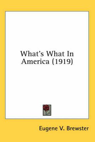 Cover image for What's What in America (1919)
