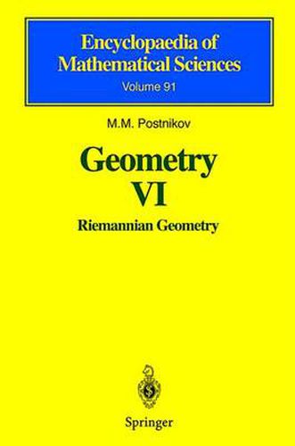 Cover image for Geometry VI: Riemannian Geometry