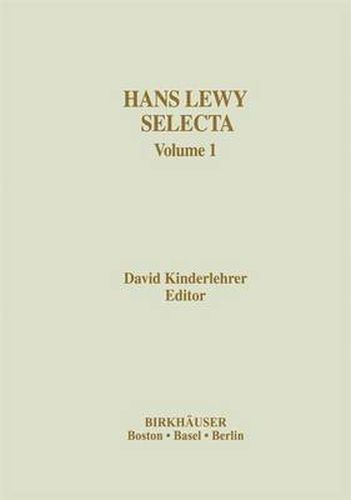 Cover image for Hans Lewy Selecta: Volume 1