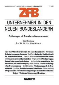 Cover image for Unternehmen in Den Neuen Bundeslandern: Erfahrungen Mit Transformationsprozessen