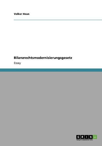 Cover image for Bilanzrechtsmodernisierungsgesetz