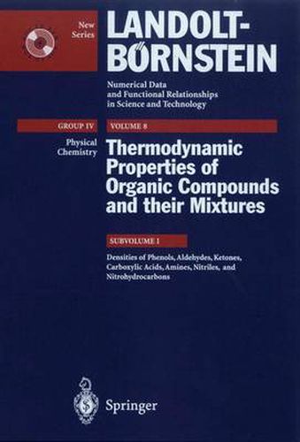 Cover image for Densities of Phenols, Aldehydes, Ketones, Carboxylic Acids, Amines, Nitriles, and Nitrohydrocarbons