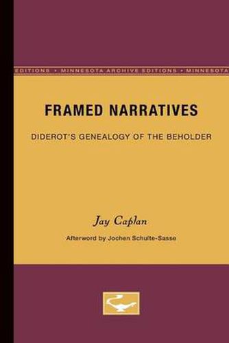 Cover image for Framed Narratives: Diderot's Genealogy of the Beholder