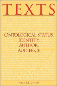 Cover image for Texts: Ontological Status, Identity, Author, Audience