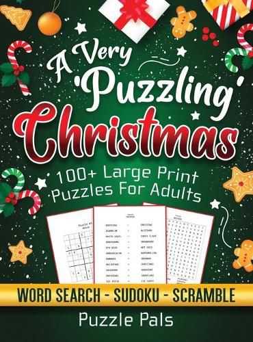 Cover image for A Very Puzzling Christmas: 100+ Large Print Puzzles For Adults