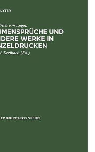 Cover image for Reimenspruche Und Andere Werke in Einzeldrucken