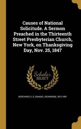 Cover image for Causes of National Solicitude. A Sermon Preached in the Thirteenth Street Presbyterian Church, New York, on Thanksgiving Day, Nov. 25, 1847