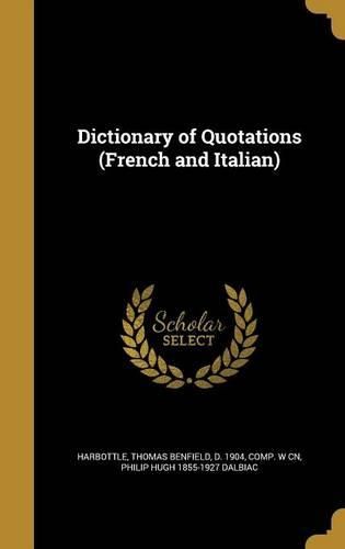 Cover image for Dictionary of Quotations (French and Italian)