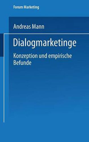 Cover image for Dialogmarketing: Konzeption Und Empirische Befunde