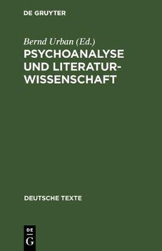 Cover image for Psychoanalyse und Literaturwissenschaft