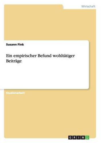 Cover image for Ein empirischer Befund wohltatiger Beitrage