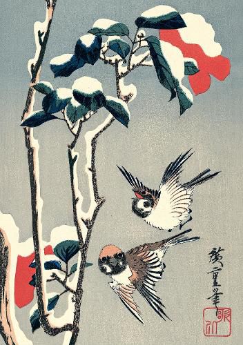 Cover image for Journal Sparrows and Camellia in Snow by Hiroshige, Lined PB