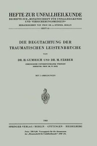 Cover image for Die Begutachtung Der Traumatischen Leistenbruche