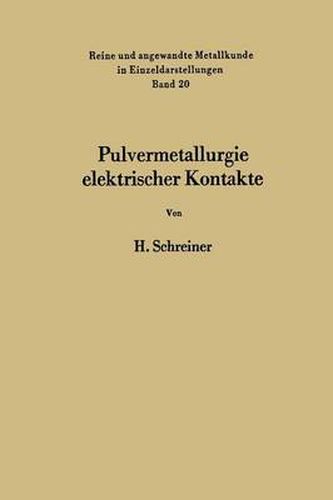 Cover image for Pulvermetallurgie elektrischer Kontakte