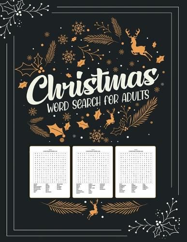 Cover image for Christmas Word Search For Adults: Puzzle Book Holiday Fun For Adults and Kids Activities Crafts Games