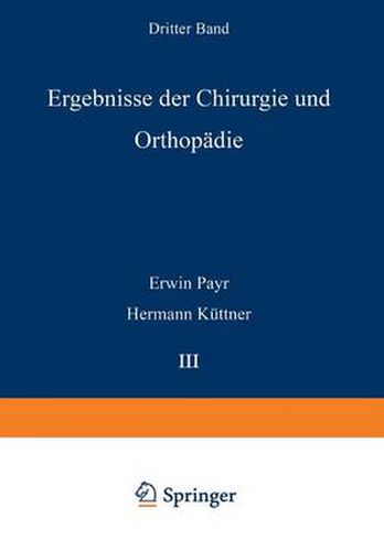 Ergebnisse Der Chirurgie Und Orthopadie