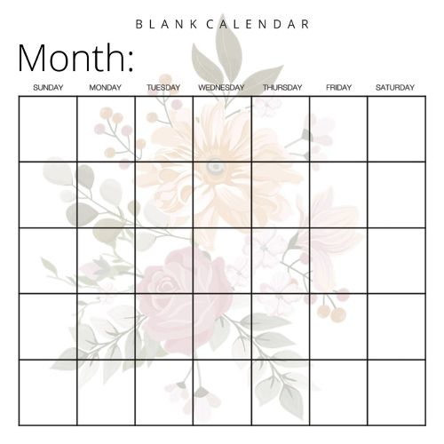 Cover image for Blank Calendar: Pretty Flowers, Undated Planner for Organizing, Tasks, Goals, Scheduling, DIY Calendar Book