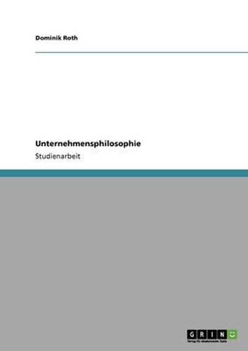 Cover image for Unternehmensphilosophie