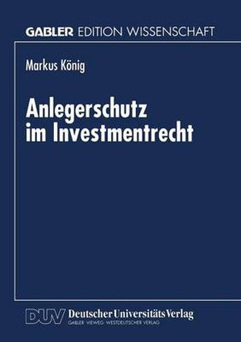 Cover image for Anlegerschutz Im Investmentrecht