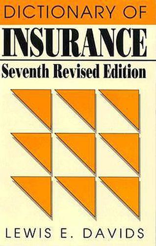 Cover image for Dictionary of Insurance