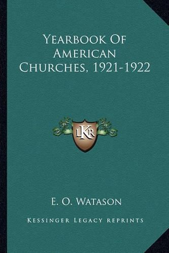 Cover image for Yearbook of American Churches, 1921-1922