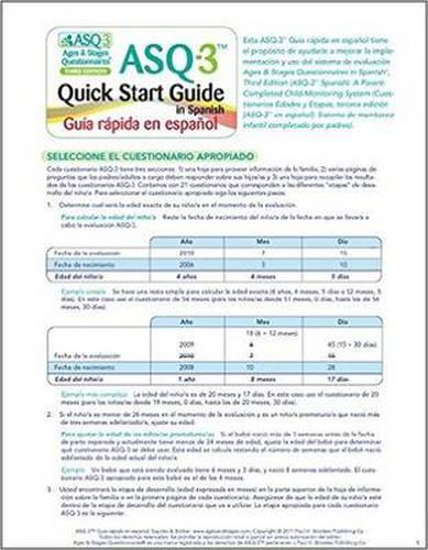 Cover image for Ages & Stages Questionnaires (R) (ASQ (R)-3): Quick Start Guide (Spanish) / Guia Rapida en Espanol: A Parent-Completed Child Monitoring System