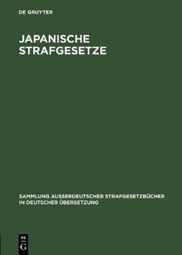 Cover image for Japanische Strafgesetze