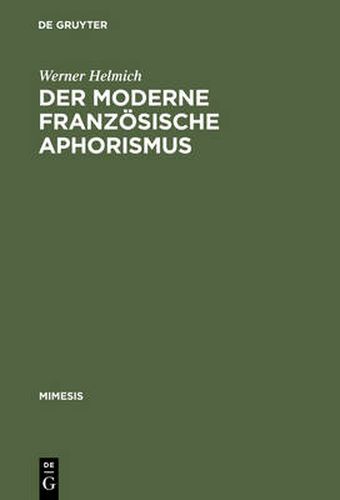 Cover image for Der moderne franzoesische Aphorismus
