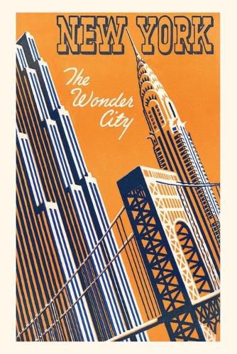 Cover image for Vintage Journal Orange and Blue Graphic of New York City Skyline