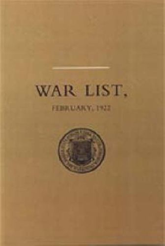 Cover image for University of Dublin War List 1922: Trinity College