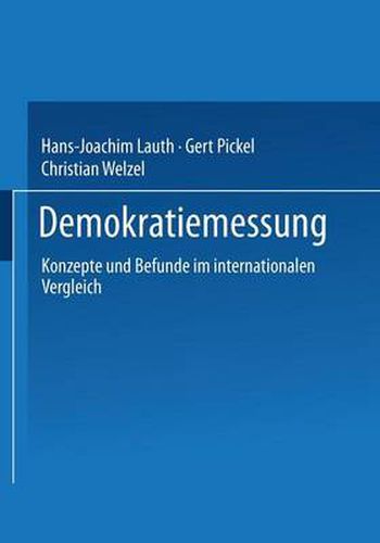 Cover image for Demokratiemessung: Konzepte Und Befunde Im Internationalen Vergleich