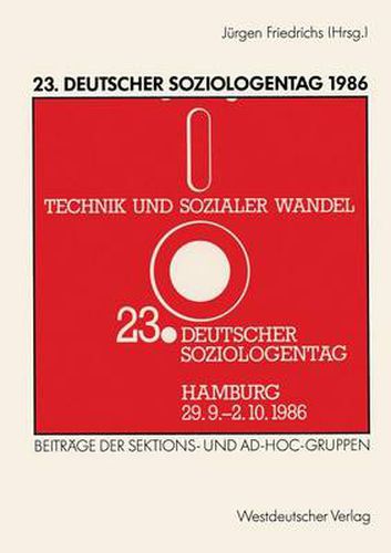 Cover image for 23. Deutscher Soziologentag 1986: Sektions- Und Ad-Hoc-Gruppen