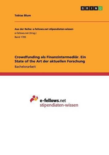Cover image for Crowdfunding als Finanzintermediar. Ein State of the Art der aktuellen Forschung