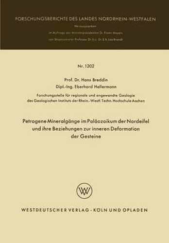 Cover image for Petrogene Mineralgange Im Palaozoikum Der Nordeifel Und Ihre Beziehungen Zur Inneren Deformation Der Gesteine