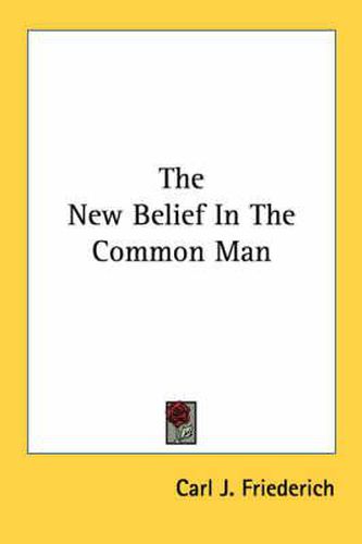 Cover image for The New Belief in the Common Man