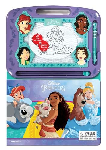 Cover image for Disney Princess: Activity Book Learning, Writing, Sketching with Magnetic Drawing Doodle Pad for Kids