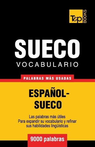 Cover image for Vocabulario espanol-sueco - 9000 palabras mas usadas