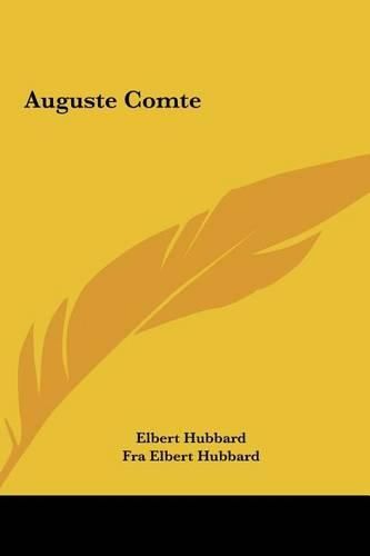 Cover image for Auguste Comte Auguste Comte