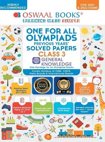 Cover image for One for All Olympiad Previous Years' Solved Papers, Class-3 General Knowledge Book (For 2022 Exam)