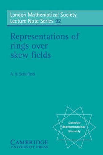 Cover image for Representations of Rings over Skew Fields