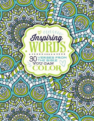 Cover image for Inspiring Words Coloring Book: 30 Verses from the Bible You Can Color