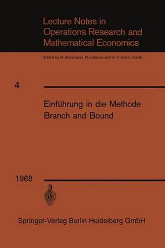 Cover image for Einfuhrung in Die Methode Branch and Bound