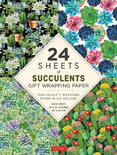 Cover image for Succulents Gift Wrapping Paper - 24 sheets: 18 x 24  (45 x 61 cm) Wrapping Paper