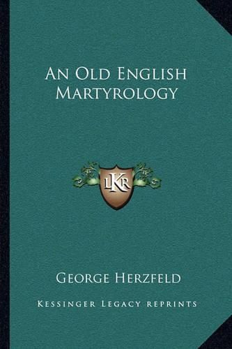 Cover image for An Old English Martyrology