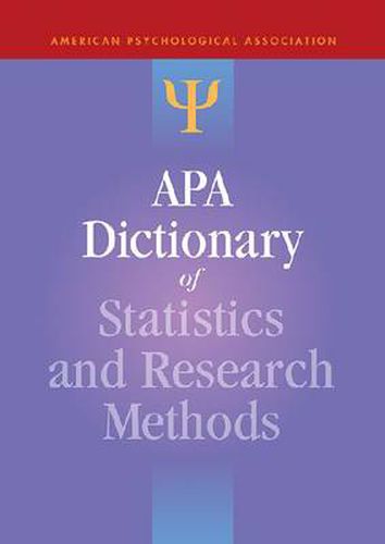 Cover image for APA Dictionary of Statistics and Research Methods