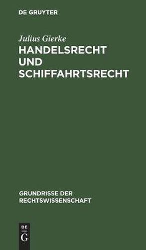 Cover image for Handelsrecht Und Schiffahrtsrecht