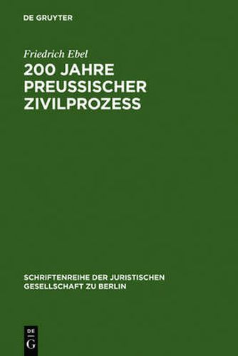 Cover image for 200 Jahre preussischer Zivilprozess