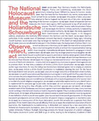 Cover image for The National Holocaust Museum and the Hollandsche Schouwburg