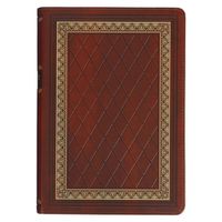 Cover image for KJV Study Bible, Standard King James Version Holy Bible, Thumb Tabs, Ribbons, Faux Leather, Saddle Tan/Diamond Debossed